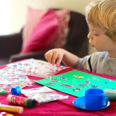 A child making crafts - making toys for children with ASD