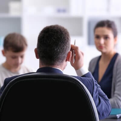 Educator and family debrief after an incident at school.