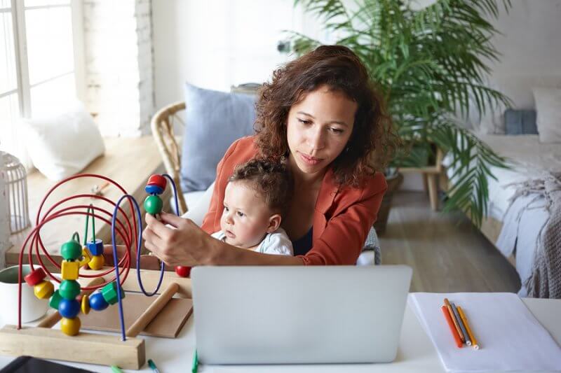 Parent researching about autism